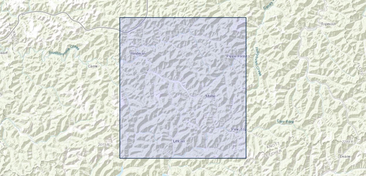 Geologic map of the Hindman quadrangle, Knott County, Kentucky U.S