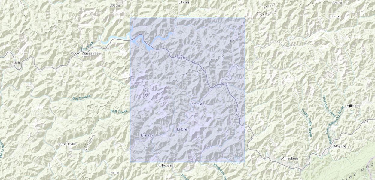Geologic map of the Blackey quadrangle, Letcher and Knott Counties