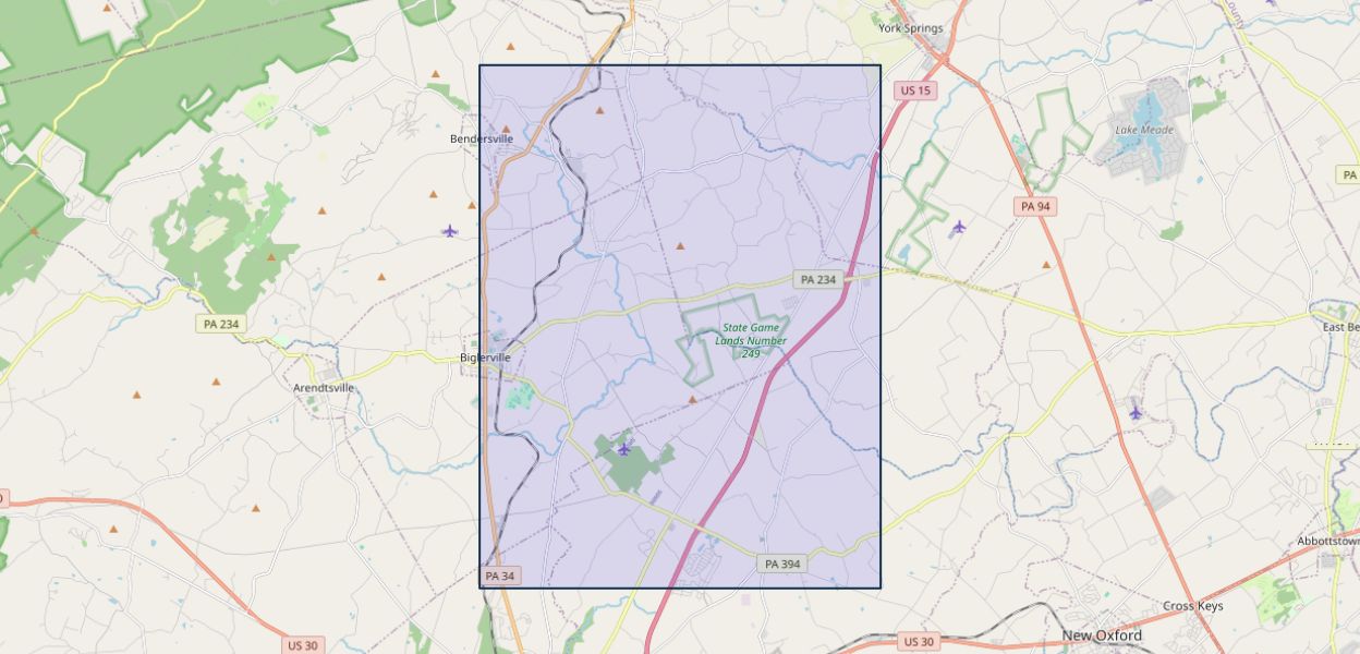 map of the Biglerville quadrangle, Adams County