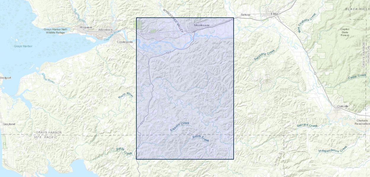 map of the Montesano quadrangle, Grays Harbor and Pacific