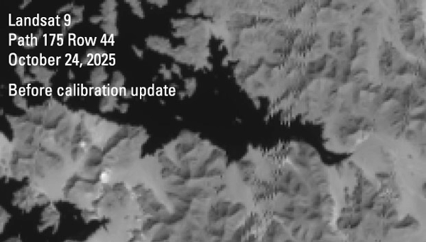 animation showing changes to Landsat images due to updated calibration