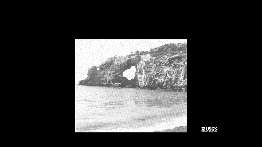 An image sequence to show the collapse of the natural bridge, Punta Ventana, Puerto Rico