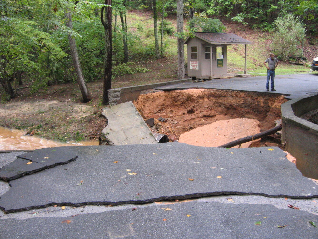 Image: Washed Out Bridge, Snake Creek Near Whitesburg