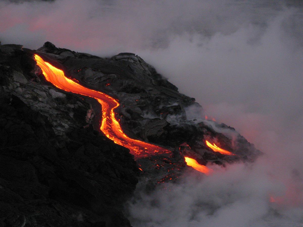 Image: Lava Flow Entering Water