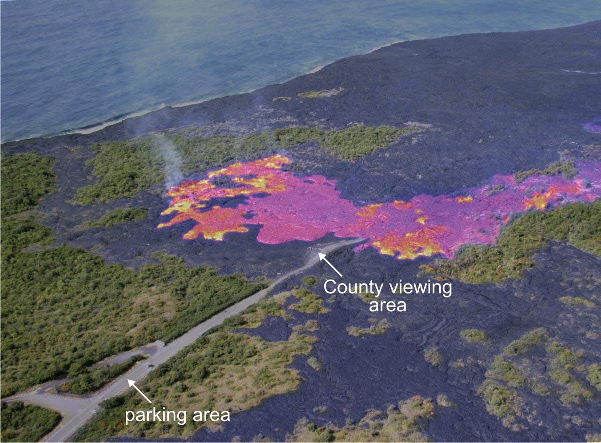 Image: Kilauea Flow: Composite Image of Viewing Area