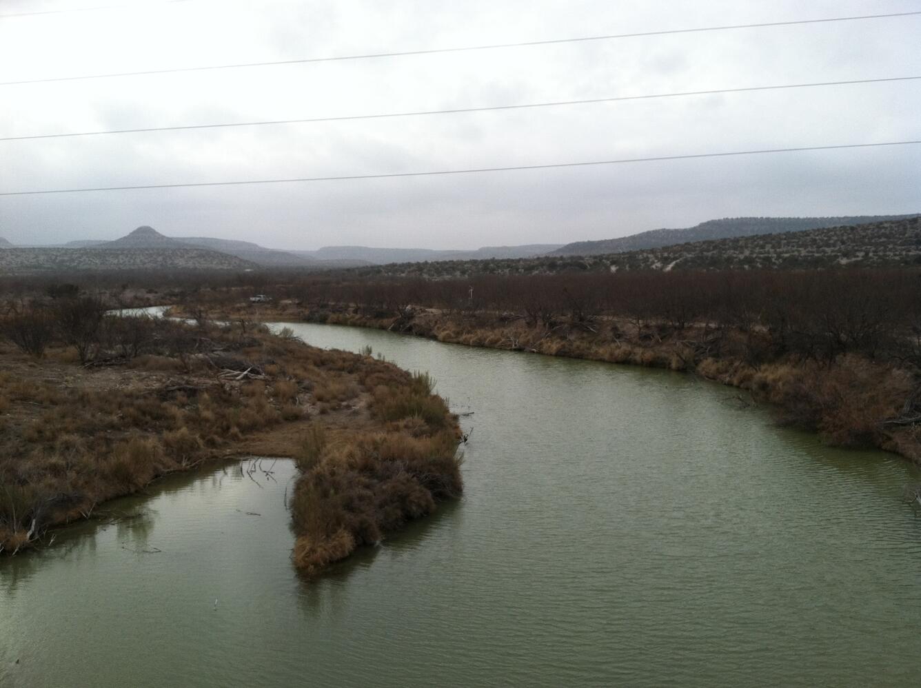 Pecos River at Hwy 290, TX downstream view