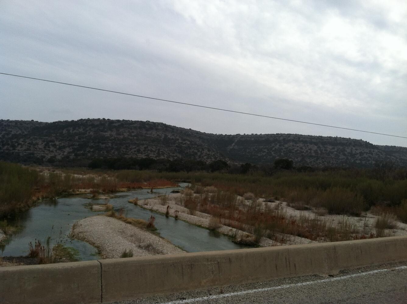 Independence Creek at Hwy 349, TX - downstream view
