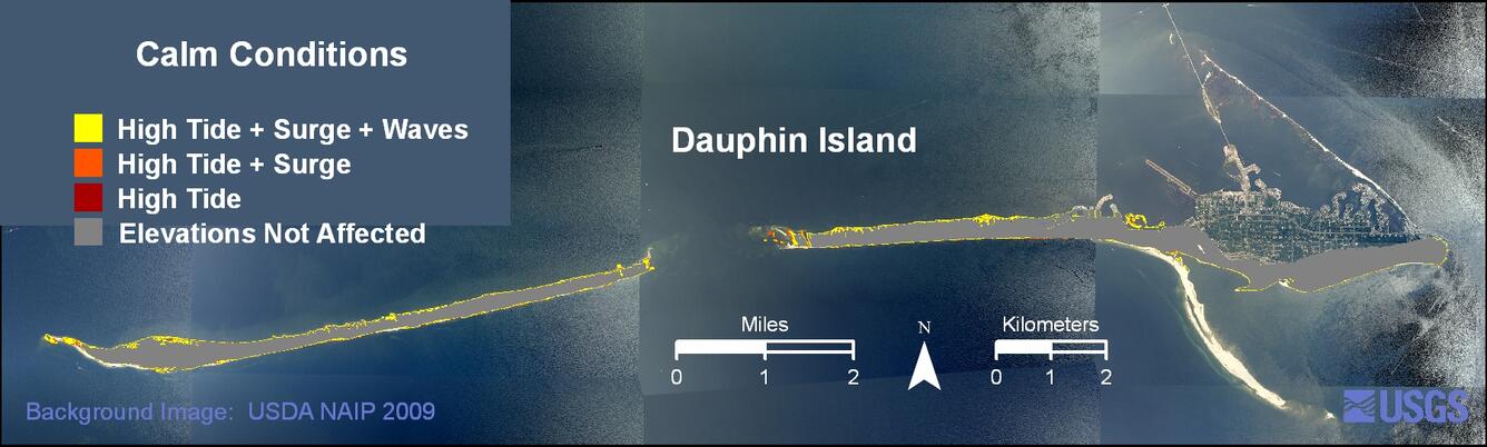 Image: Dauphin Island calm conditions weather scenario
