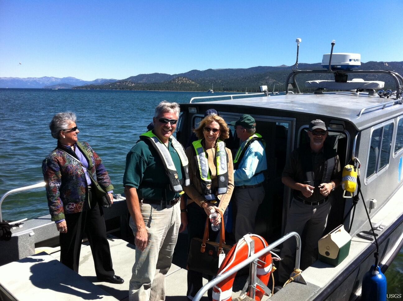 Image: Director McNutt Arrives from Boat Tour in Tahoe 