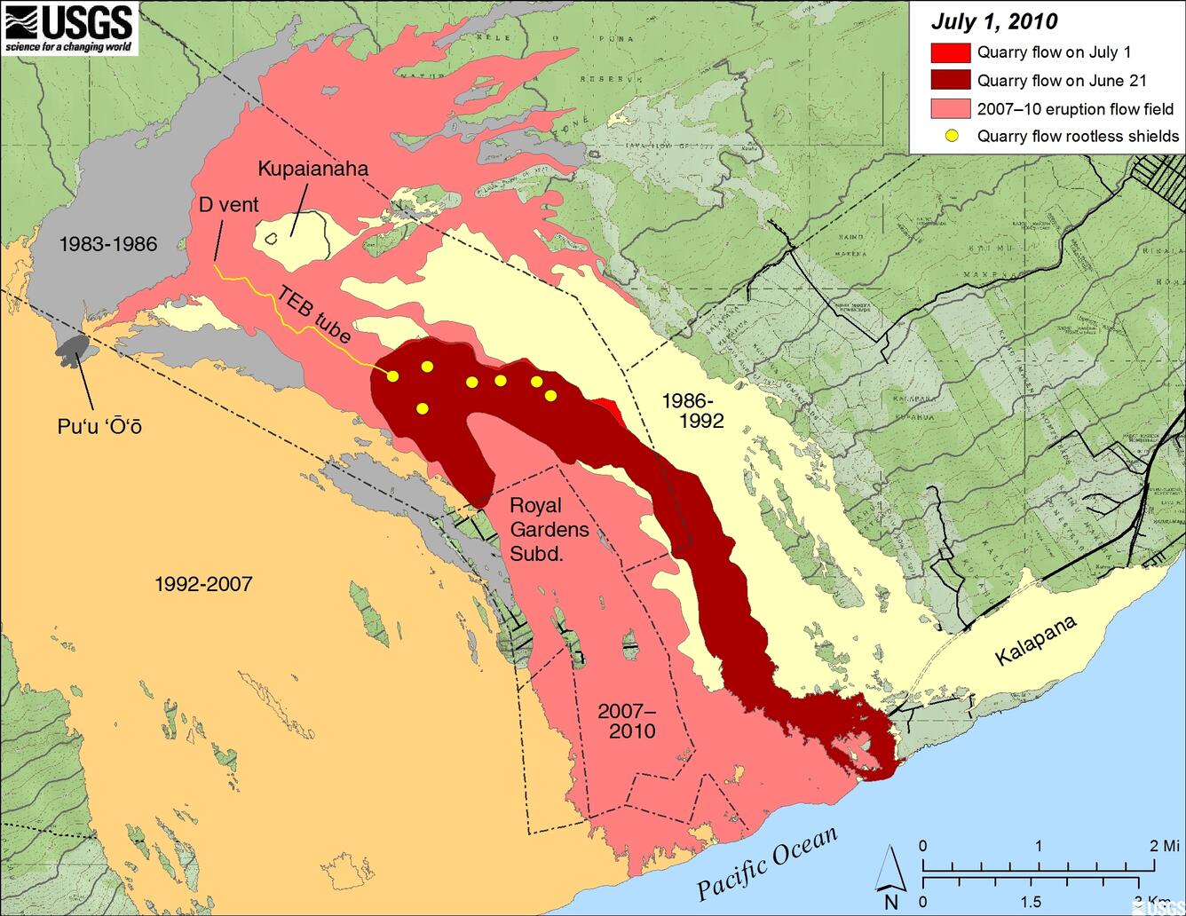 Image: July 2007 Eruption Flow Field (Map)