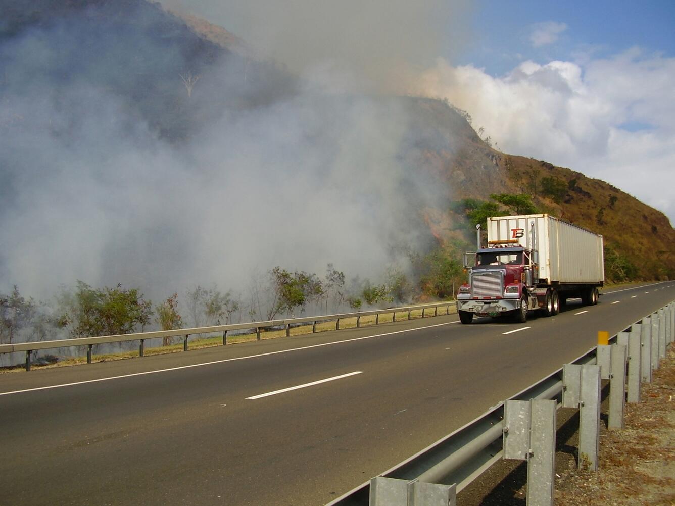 Image: Burning Hillslope Above Turnpike