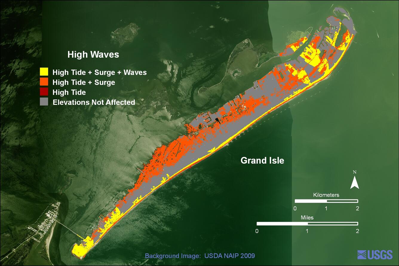 Image: Grand Isle high waves weather scenario