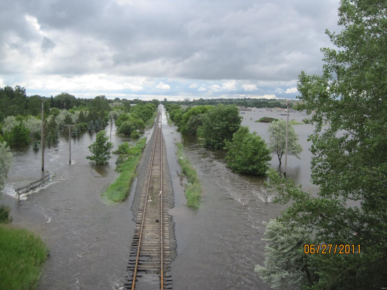 Image: Railroad Tracks Surrounded by Floodwater