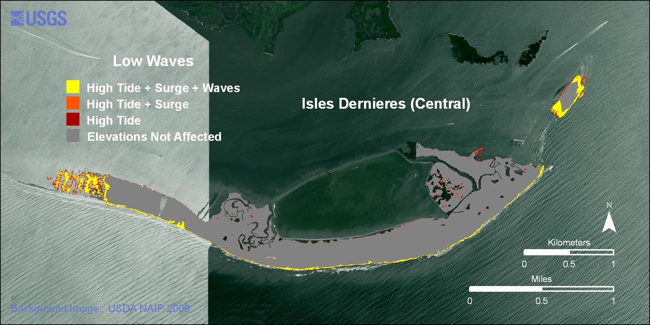 Image: Central Isles Dernieres calm conditions weather scenario