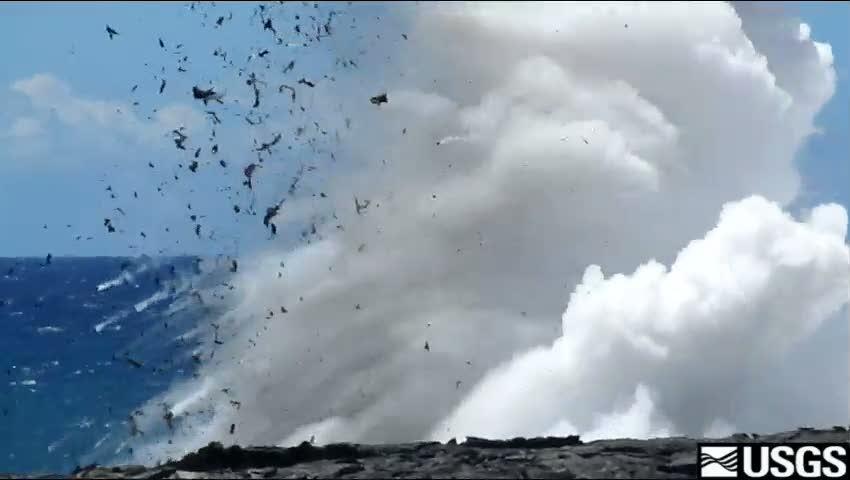 video thumbnail: Littoral Explosions at Puhi-o-Kalaikini Ocean Entry