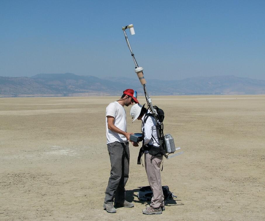 Image: Ground surveying in Surprise Valley, California
