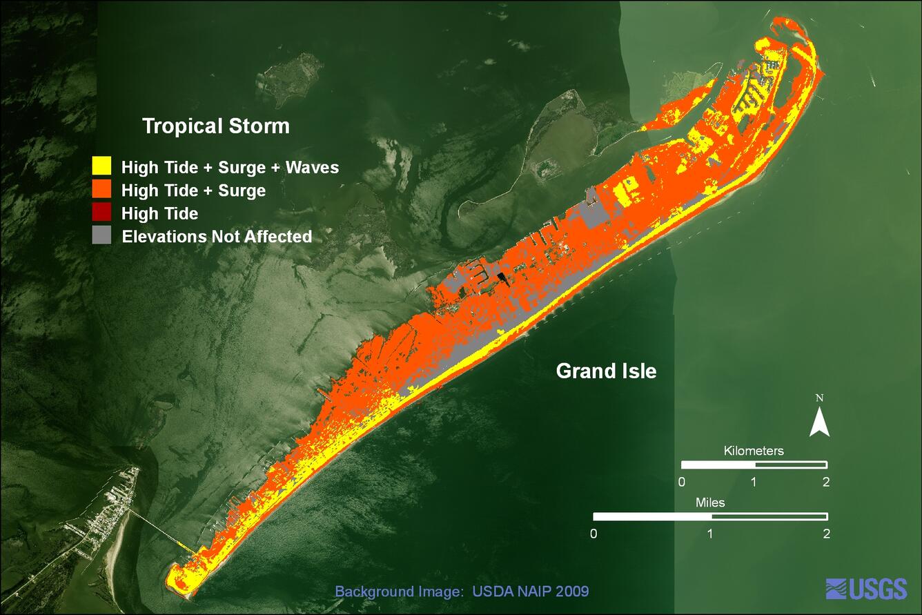 Image: Grand Isle tropical storm weather scenario