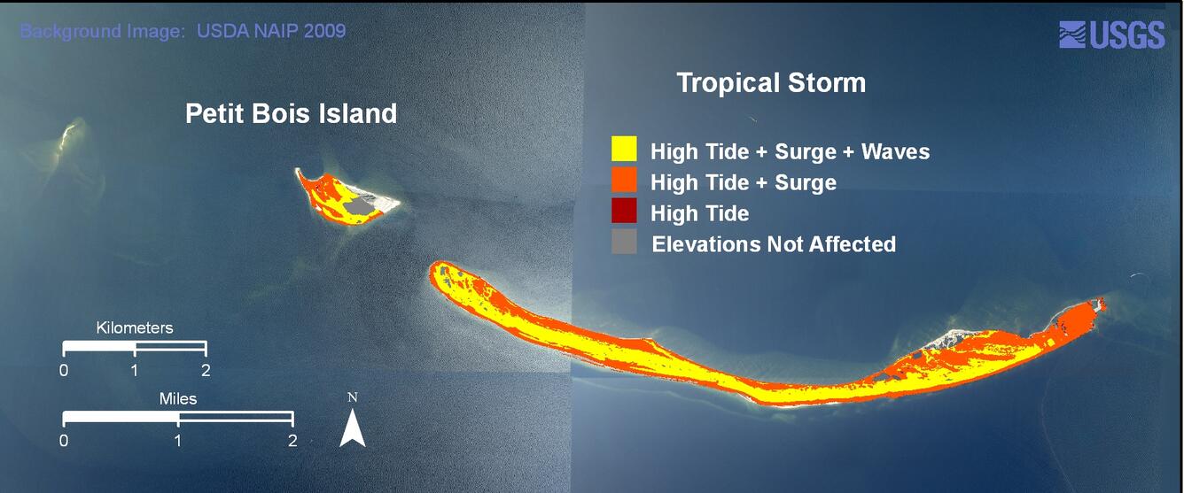 Image: Petit Bois Island tropical storm weather scenario