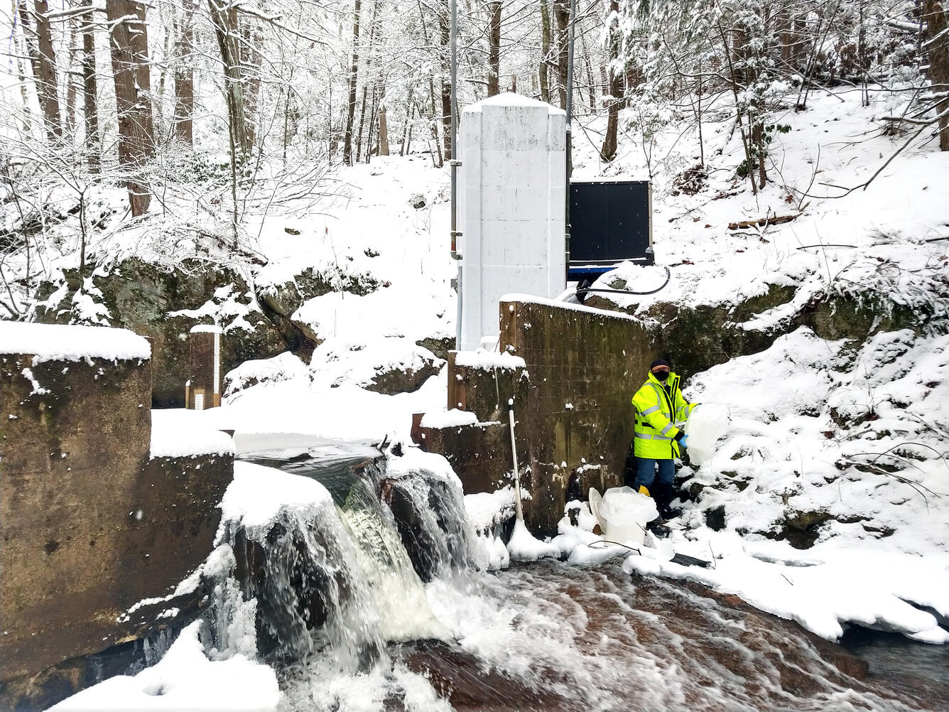 Winter water-quality sample collection