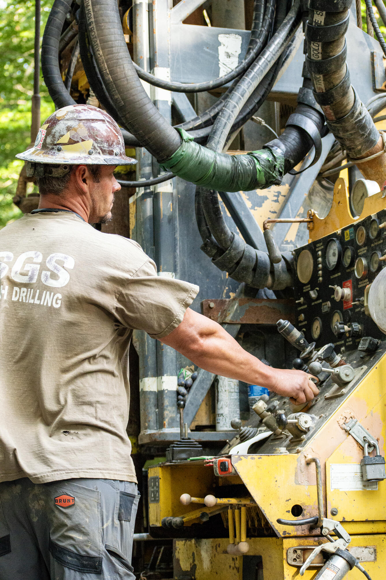 Man at rig on equipment