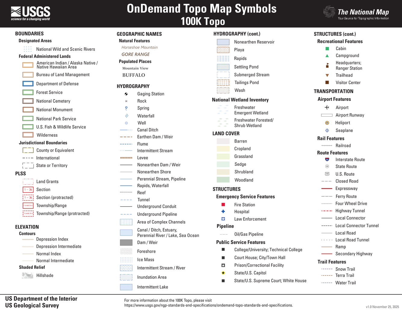 100K OnDemand Topo - Symbol Guide v.1.0 - Image