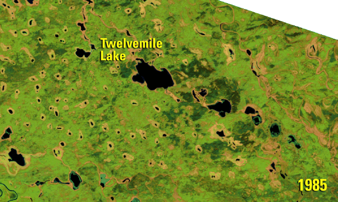 Landsat animation of change in Twelvemile Lake, in the Yukon Flats ecoregion in Alaska