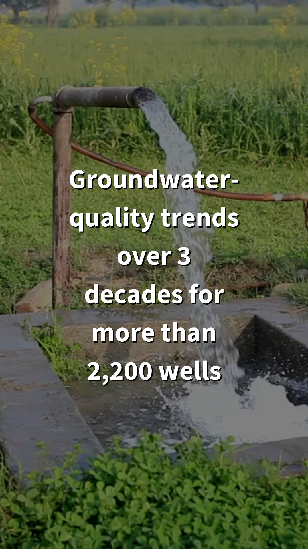 Groundwater well image with text over top
