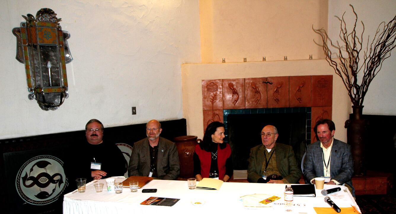 Scientists sitting at a table