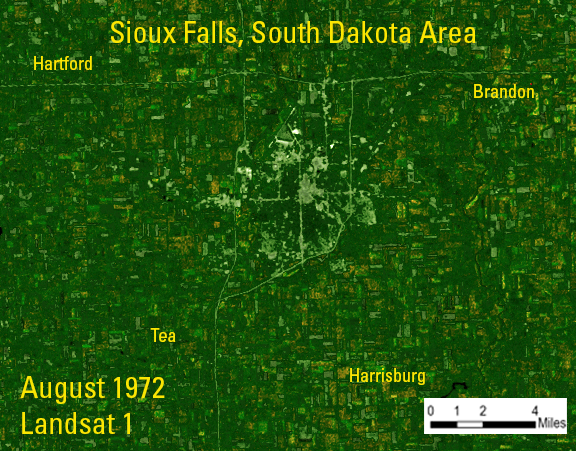 1972 Landsat MSS image of Sioux Falls Area