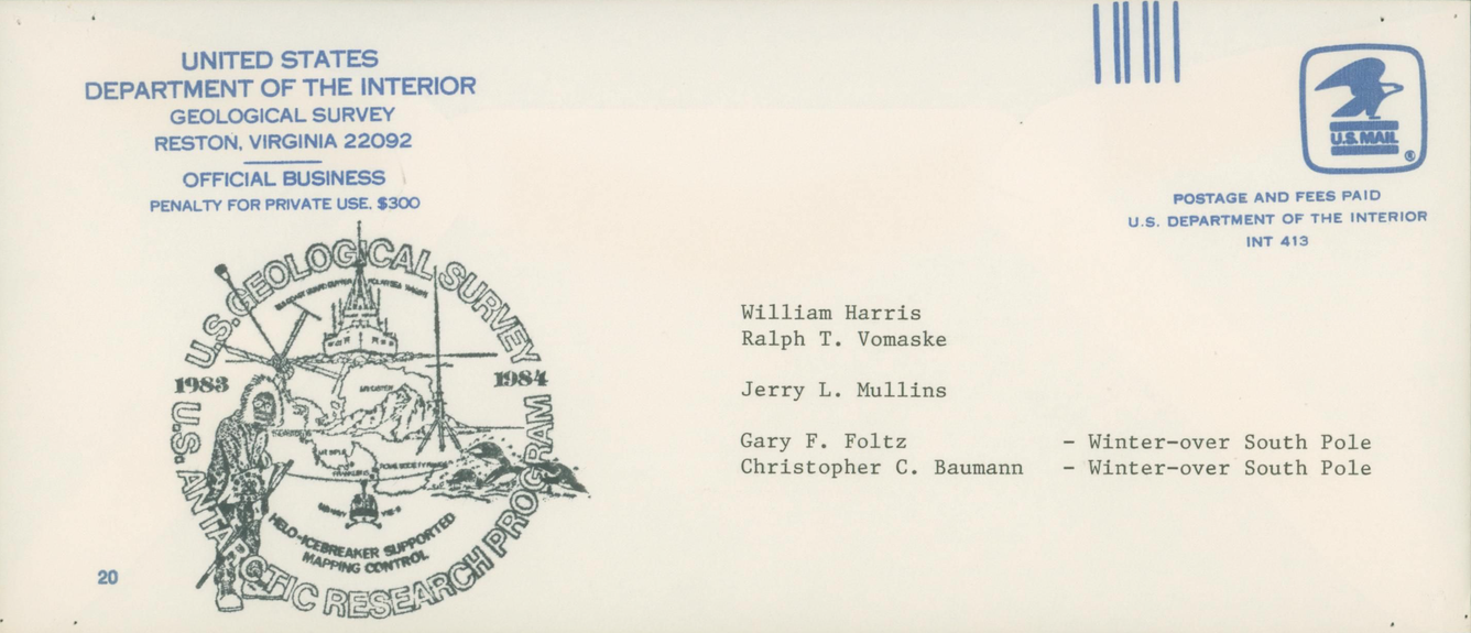 1983-1984 - U.S. Geological Survey - U.S. Antarctic Research Program - Helo-Icebreaker Supported Mapping Control