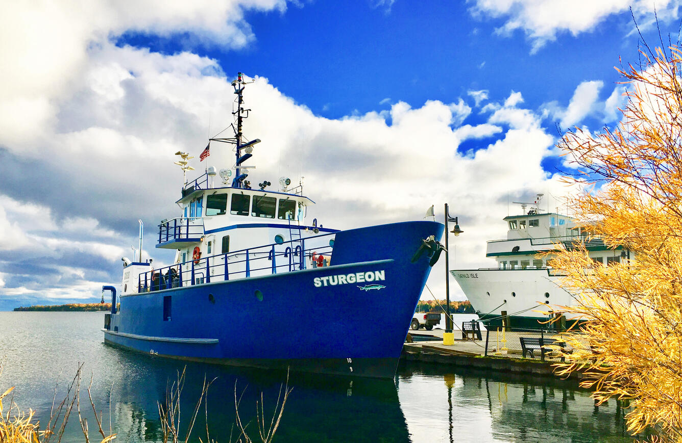 The R/V Sturgeon in St. James Harbor