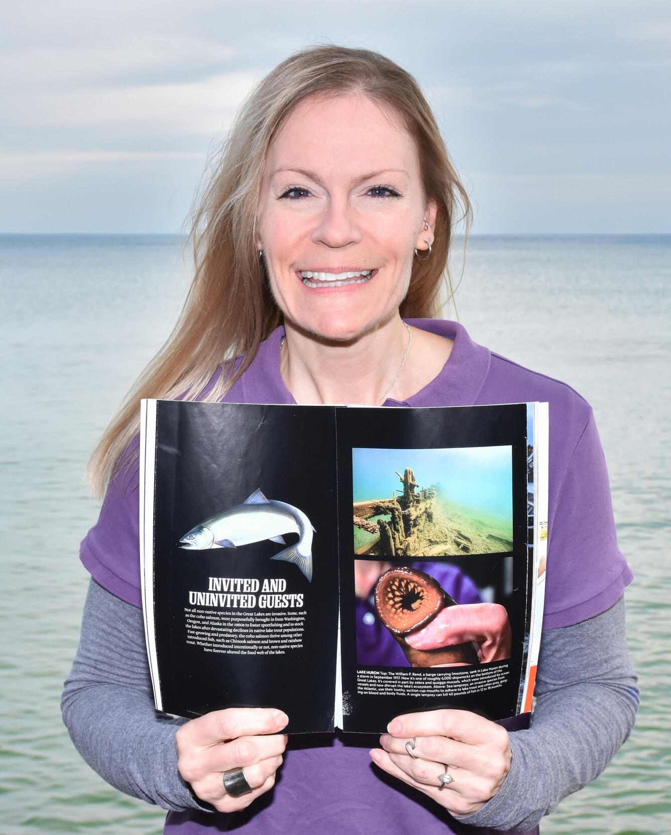 Andrea Miehls holding a magazine