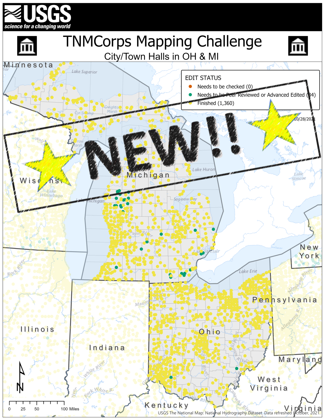 TNMCorps Mapping Challenge: City/Town Halls in OH & MI 10/28/21 NEW