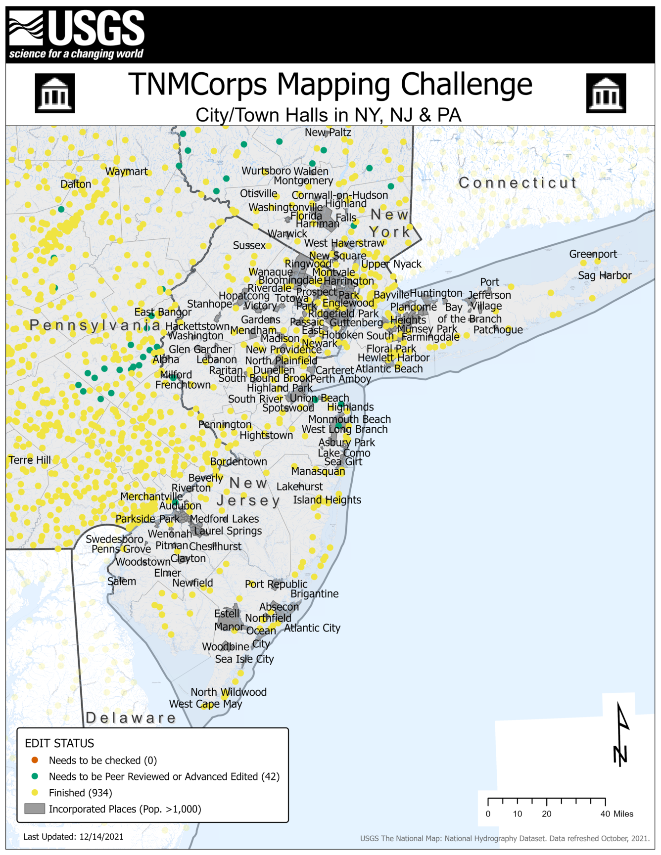 TNMCorps Mapping Challenge: City/Town Halls in NJ, NY & PA NYC 12/14/21 (IncPl)