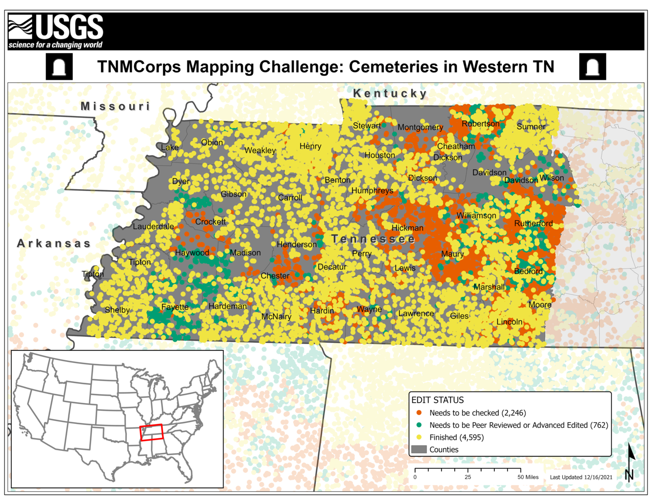 TNMCorps Mapping Challenge: Cemeteries in Western TN 12/16/21