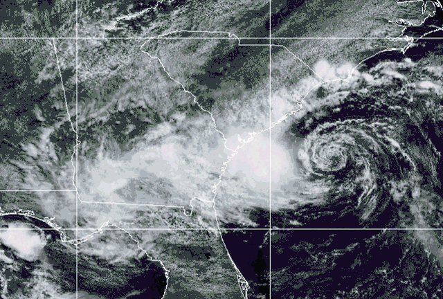 Post-tropical Cyclone Danny moves across South Carolina and Georgia, June 28-29, 2021