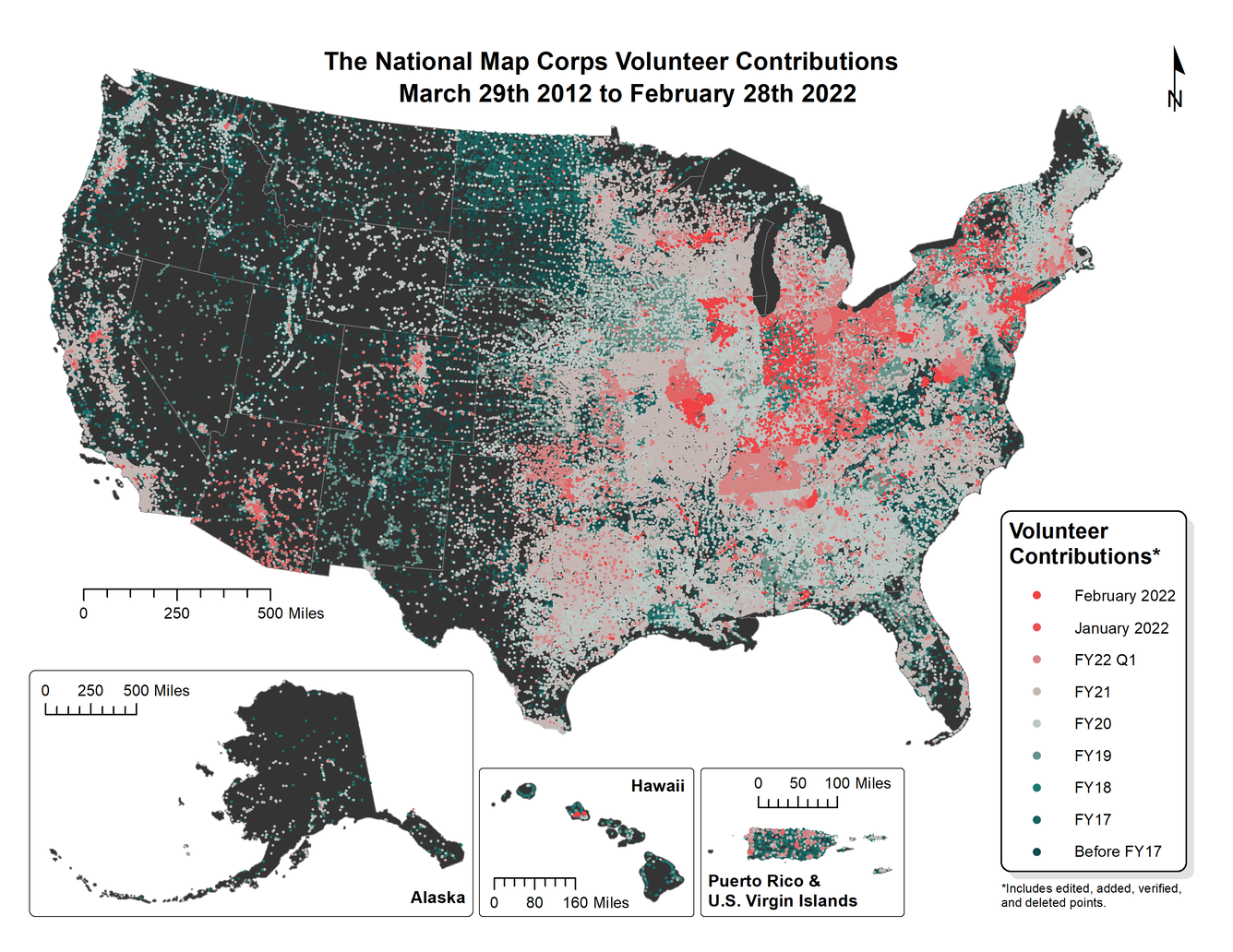 TNMCorps Status Map: Volunteer Contributions through February 28, 2022