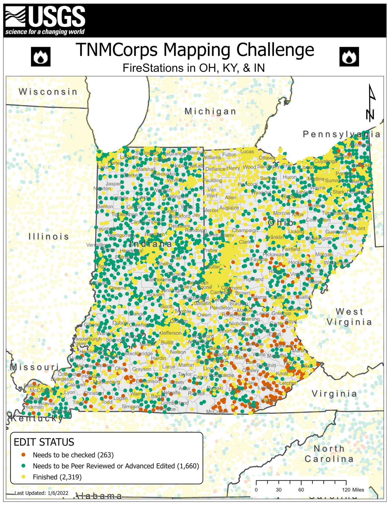 TNMCorps Mapping Challenge: Fire Stations in OH KY IN 01/06/22