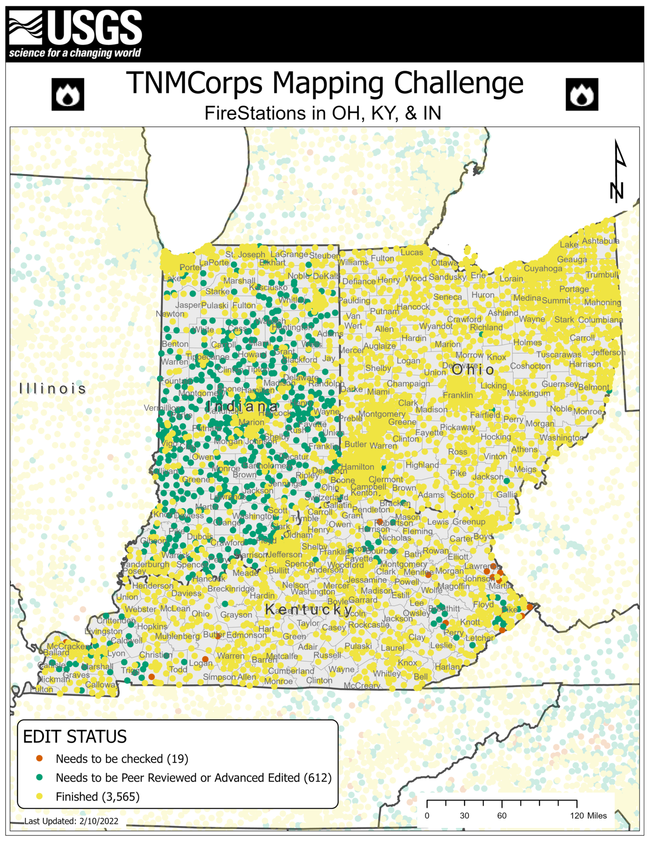 TNMCorps Mapping Challenge: Fire Stations in OH KY IN 02/10/22