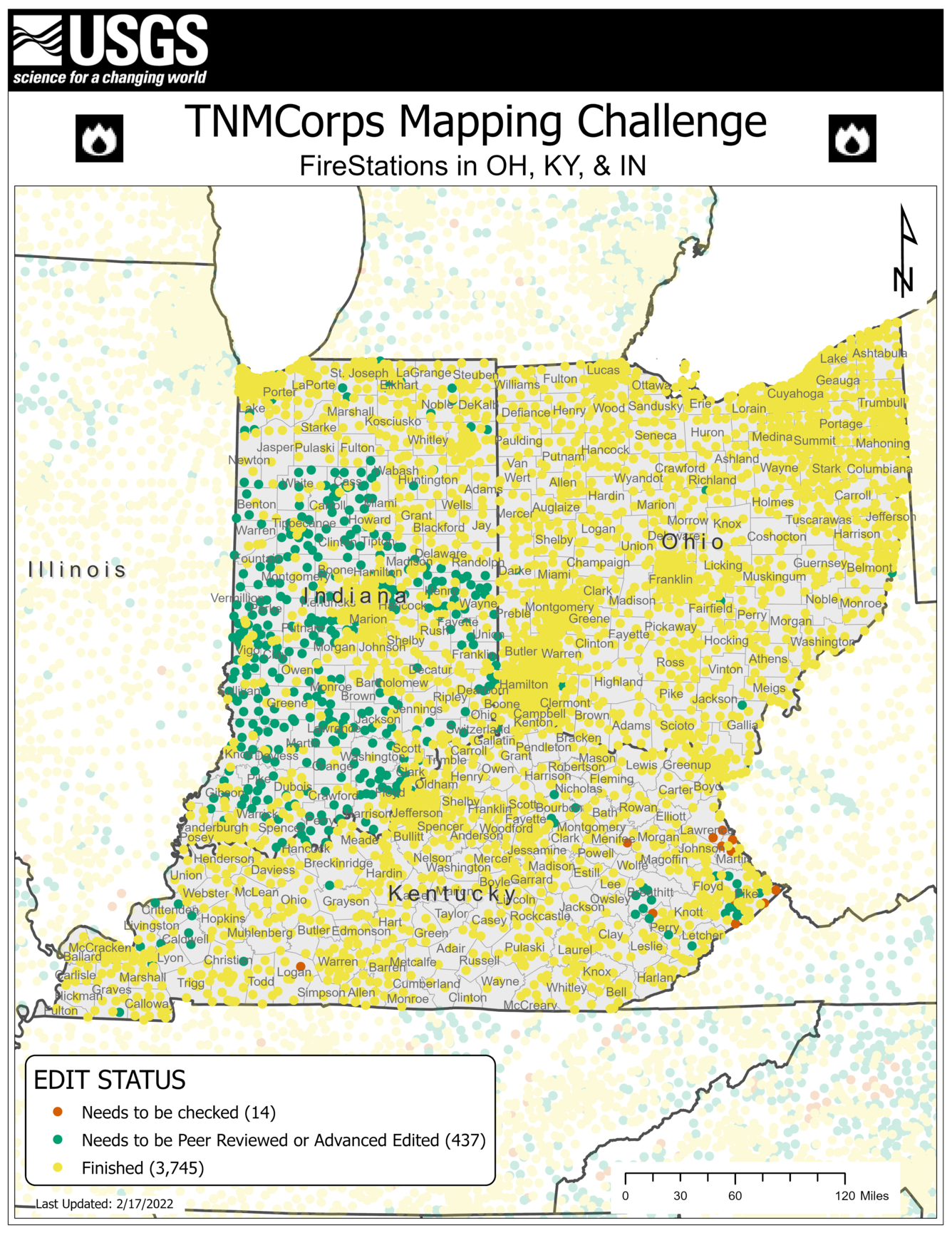 TNMCorps Mapping Challenge: Fire Stations in OH KY IN 02/17/22