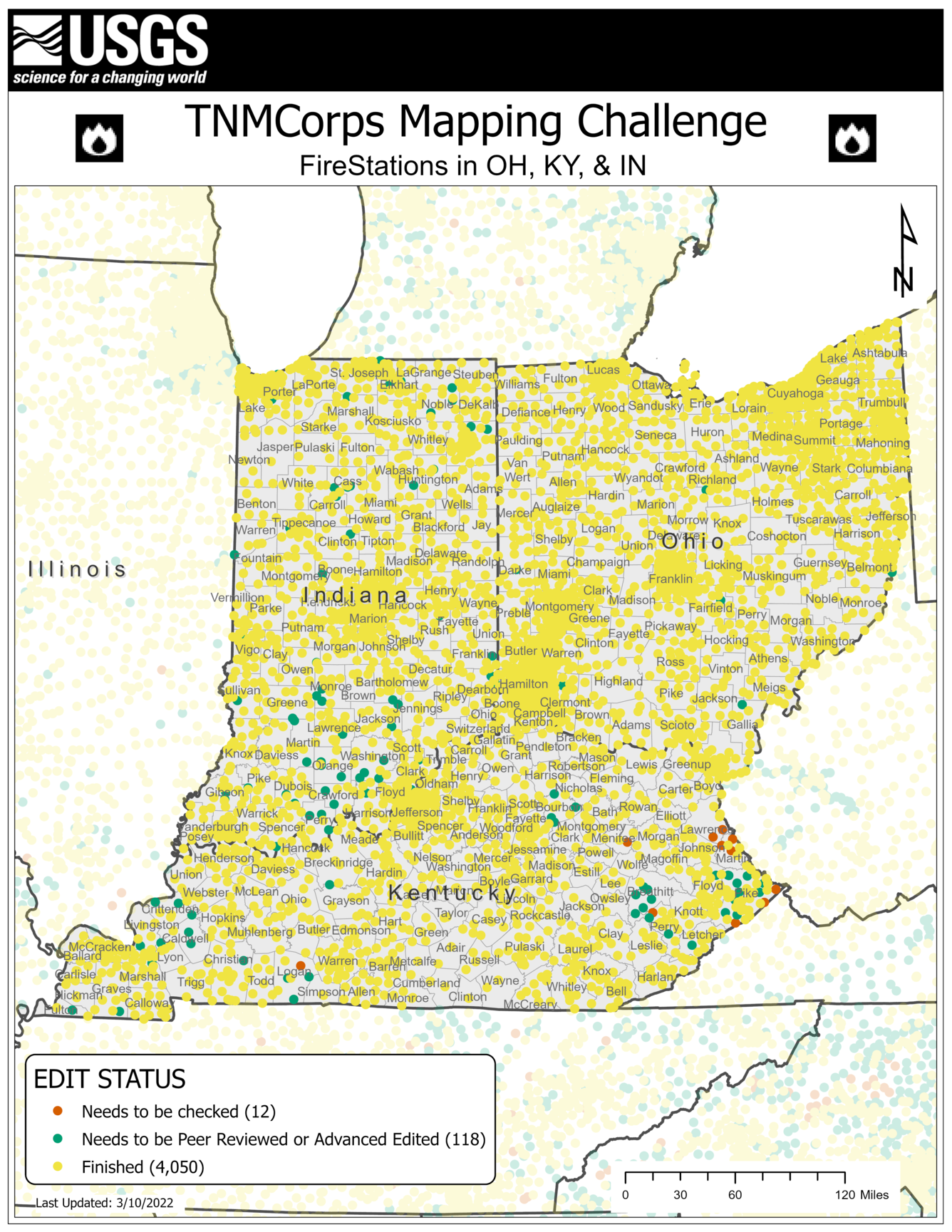 TNMCorps Mapping Challenge: Fire Stations in OH KY IN 03/10/22