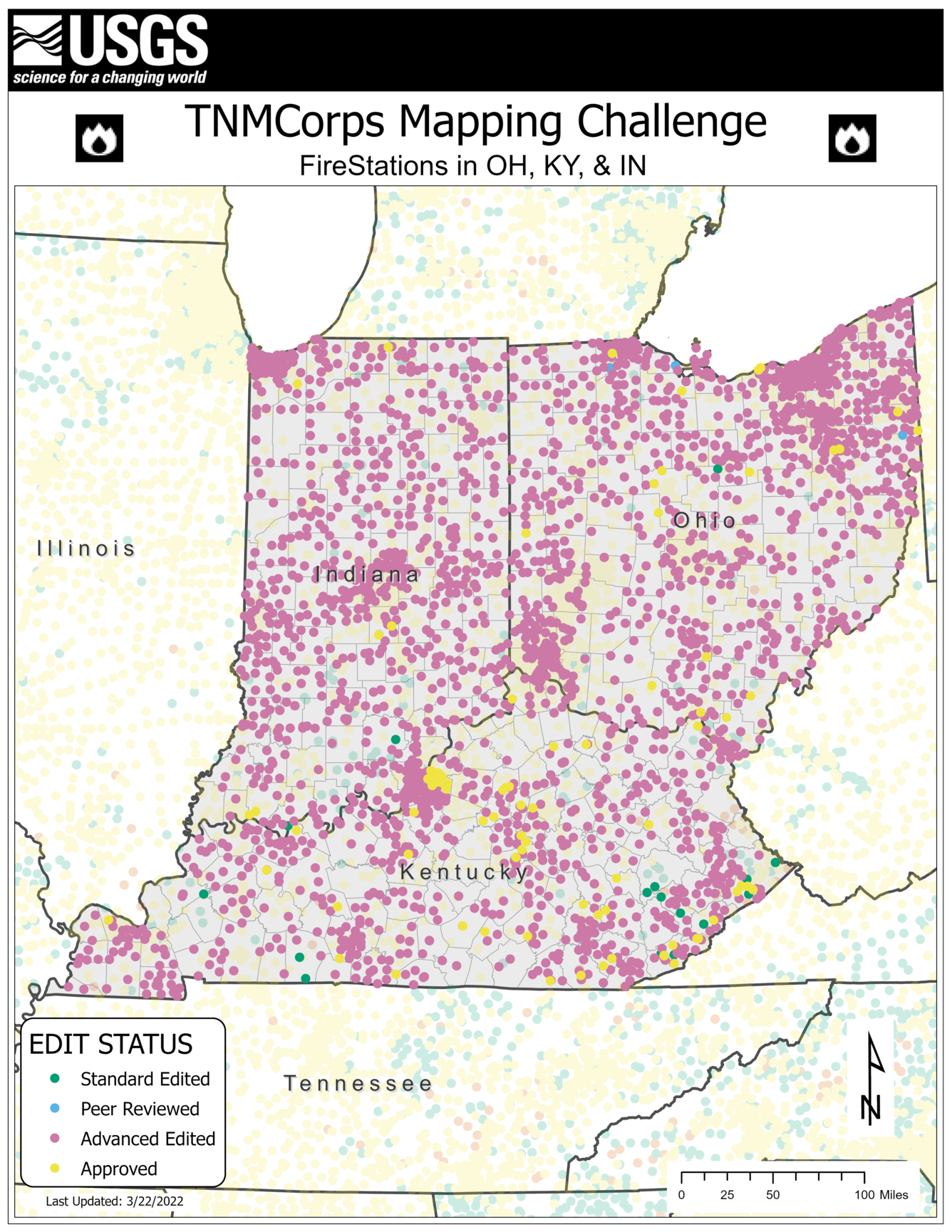 TNMCorps Mapping Challenge: Fire Stations in Ohio, Kentucky, and Indiana (03/22/22)