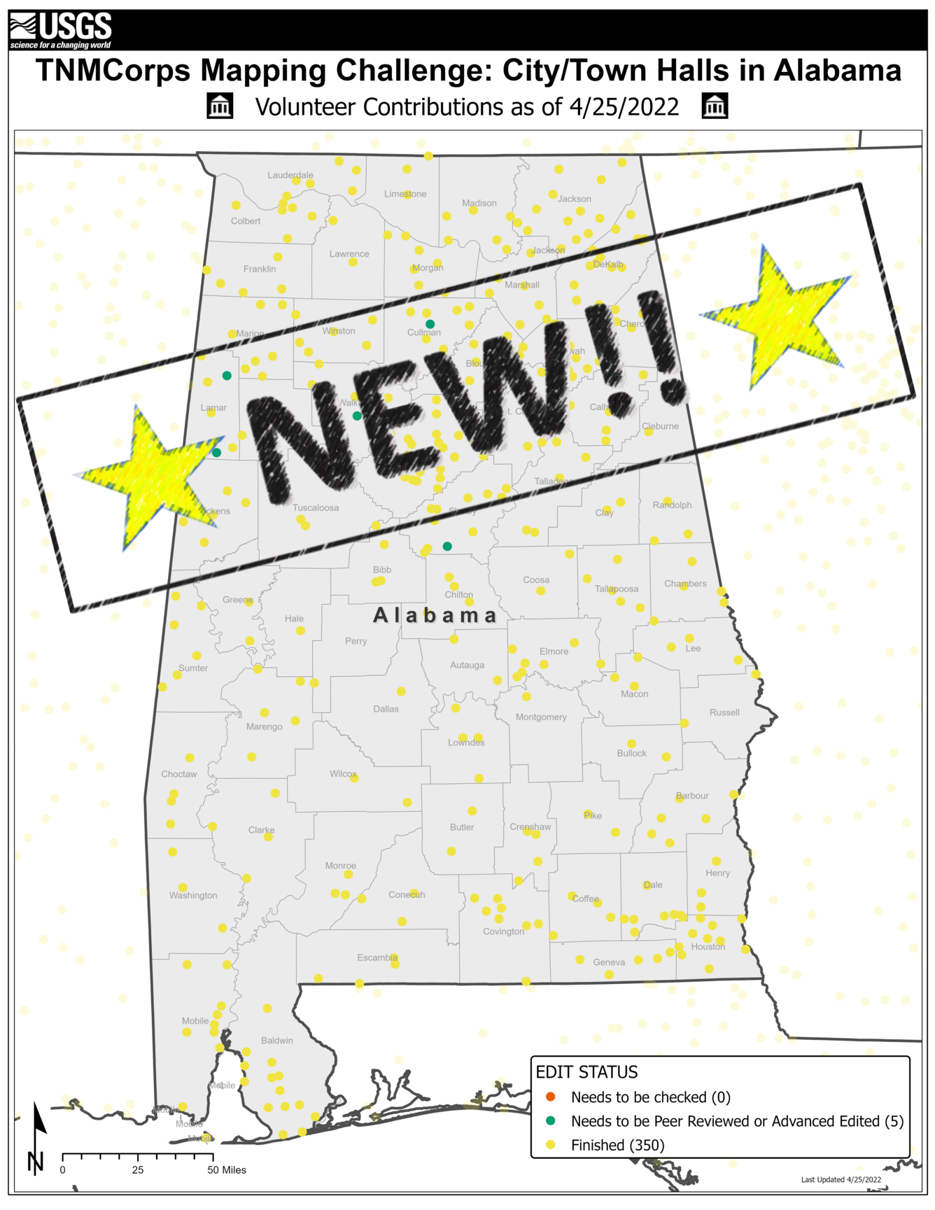 TNMCorps Mapping Challenge: City/Town Halls in Alabama NEW