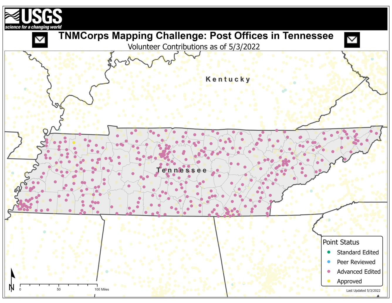 TNMCorps Mapping Challenge: Post Offices in Tennessee with No Edit History (05/03/22)