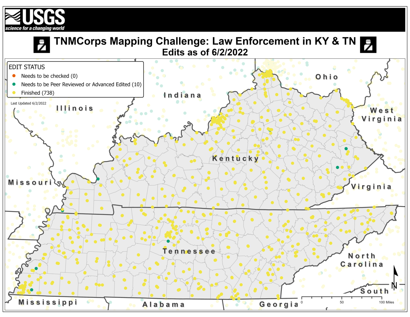 TNMCorps Mapping Challenge: Law Enforcement in Kentucky & Tennessee (06/02/22)