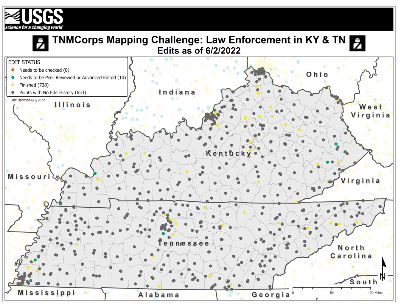 TNMCorps Mapping Challenge: Law Enforcement in Kentucky & Tennessee (06/02/22)