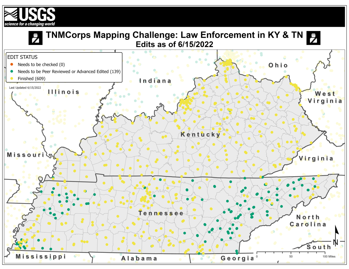 TNMCorps Mapping Challenge: Law Enforcement in Kentucky & Tennessee (06/15/22)