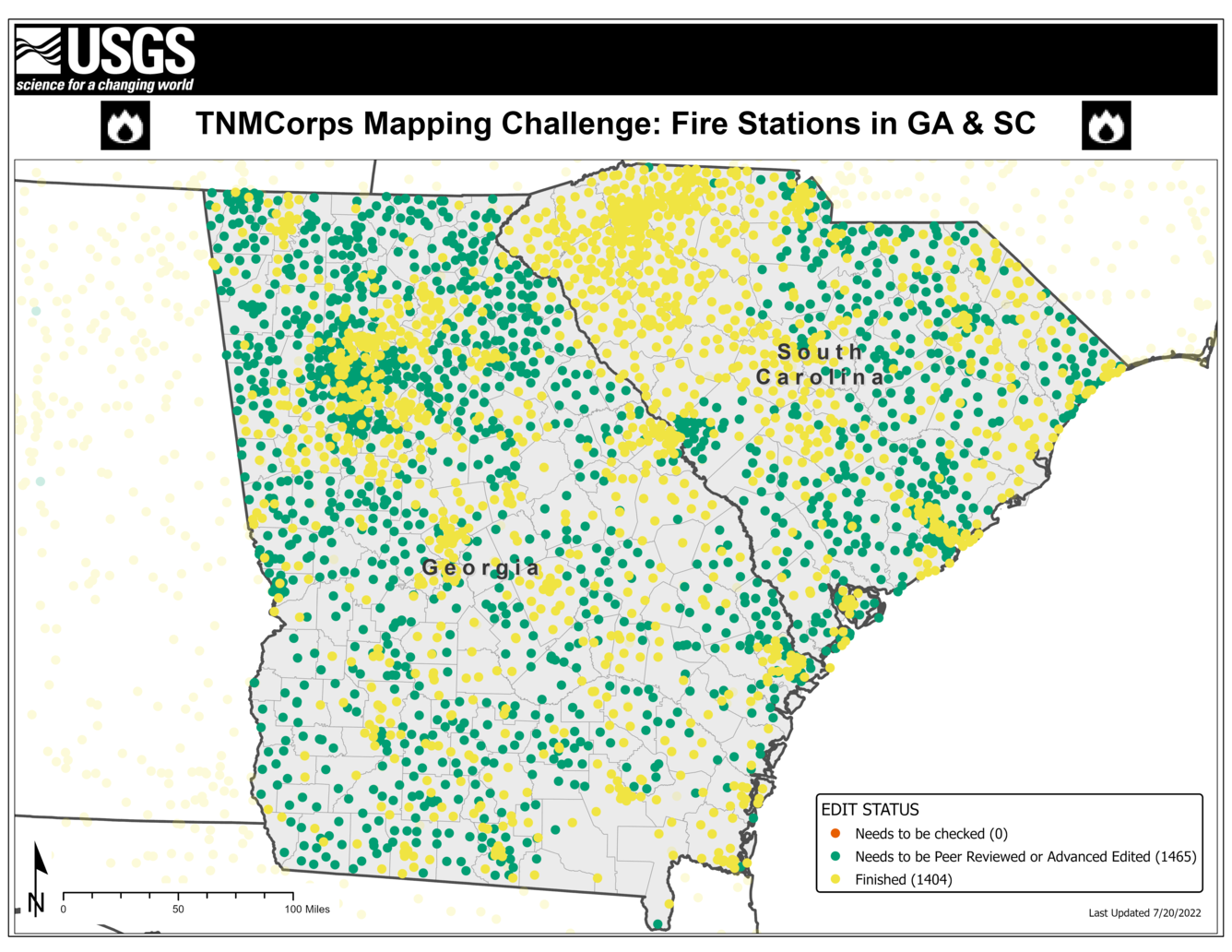 TNMCorps Mapping Challenge: Fire Stations in Georgia and South Carolina (07/20/2022)