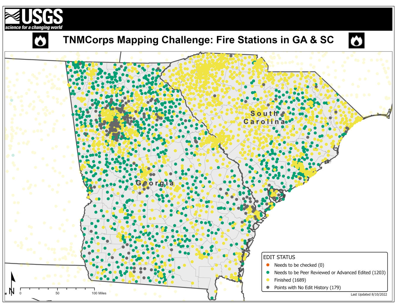 TNMCorps Mapping Challenge: Fire Stations with No Edit History in Georgia and South Carolina (08/10/2022)