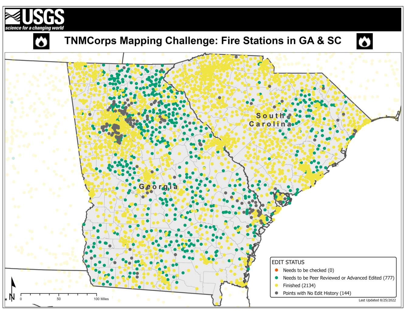 TNMCorps Mapping Challenge: Fire Stations with No Edit History in Georgia and South Carolina (08/25/2022)